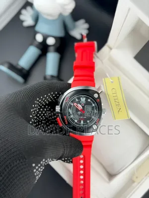 Citizen Digital and Analogue Time Display Rubber Unisex Wristwatch
