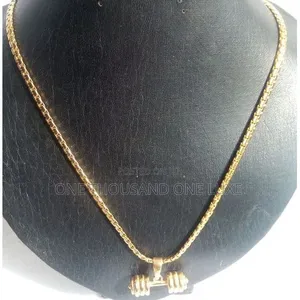 Dumbbell Gold Plated Chainnecklace