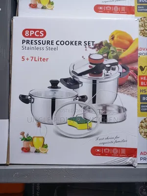 8pics 5+7l Stainless Steel 3in1 Easy Open Pressure Cooker.