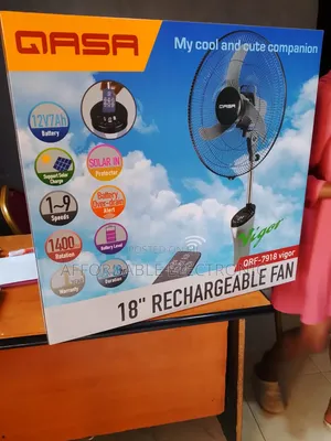 Qasa 18inch Rechargeable 3 Speed Standing Fan