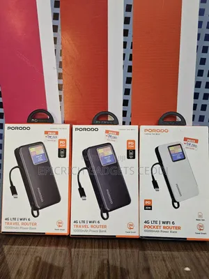 Porodo 4g Lte Wifi 6 Travel Router With Built-in Powerbank 10,000mah