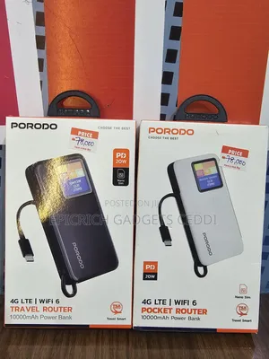 Porodo 4g Lte Wifi 6 Travel Router With Built-in Powerbank 10,000mah