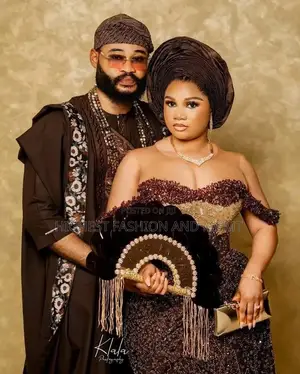 Rich Earth-Toned Cultural Wedding Couple Set