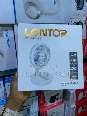 Lontor Foldable Rechargeable Table Fan With Ring Light Mf042-6