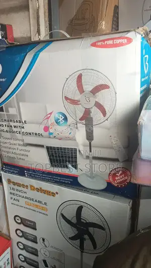 Rechargeable Solar Fan 18inches With Bluetooth Bulb