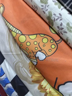 Cartoon Character Bedspread Fabric –Orange Colorful Perfect for Kids