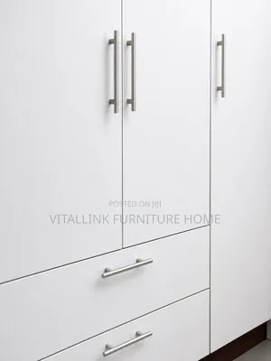 Modern 3-Door Wardrobe With Side Open Shelves Drawers