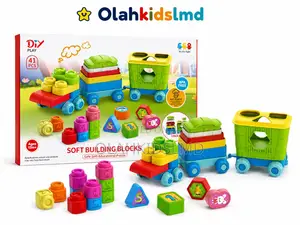 Diy Play Soft Building Blocks Train Set – 41pcs, Ages 12m+