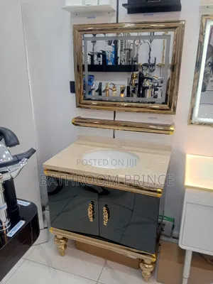 Quality Uk Marble Top Carbinet With Mirror and Storage Drawal