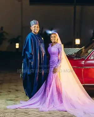 Lilac Lace Bridal Gown Midnight Blue Agbada