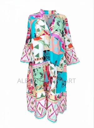 Patchwork-Print Wrap Dress