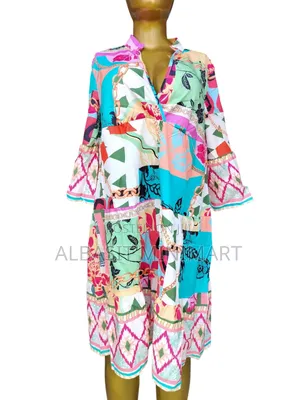 Patchwork-Print Wrap Dress
