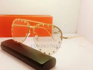 Luxury Rimless Fashion Eyeglasses – Gold Stud Design