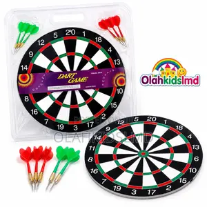 Dart Board Game Set With 6 Darts – Double-Sided, Family Game