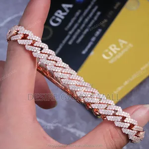 Premium Luxury VVS Moissanite Diamond Cuban Bracelet in Store 