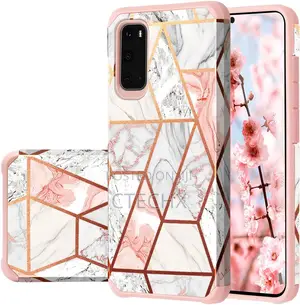 Samsung Galaxy S20 Case Rose Gold Marble