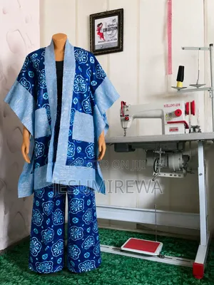 Kimono Jacket With Aso Oke Mix