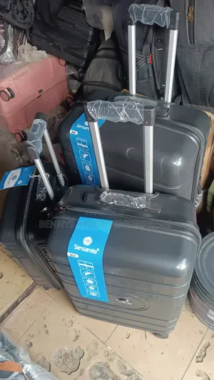 Set of 3 Black Sensamite Imported Rubber Unbreakable Luggage Bag