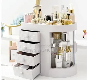 360° Rotating Makeup Jewelry Organizer With 4 Drawers