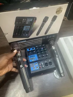 Complete Professional Mini Audio Mixer Kit + 2 Wireless Handheld Mics