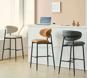 Modern Upholstered Bar Stool / High Chair With a Backrest