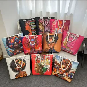 Artistic Afro-Centric Canvas Tote Bags