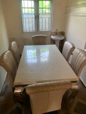6 Seaters Marble Dining Table Set