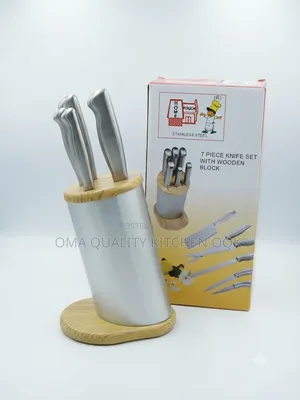 Home Touch 7 Knife Set With Wooden Block.