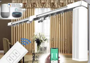 Smart Curtain Motor With 3.2m Rail Track, Wifi Remote Control