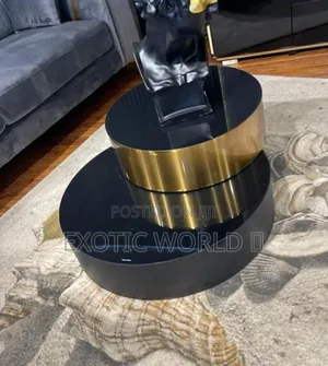Luxury Modern Round Center Table With Gold Finish