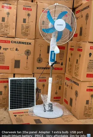 16-Inch Charweek Dc Ac Fan With 2 Bulbs! 