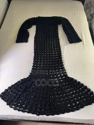 Crochet Mesh Black Dress