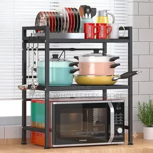2 Tiers Expandable Microwave Rack