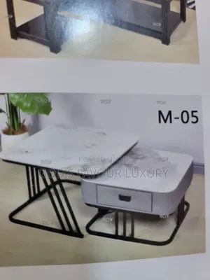 Marble Center Table and Side Stool.
