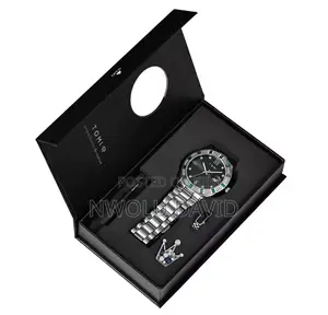 Tomi 4pcs Luxury Men's Watch Set – Silver Green | Perfect Gift