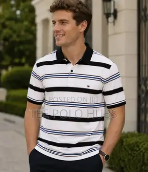 Premium Striped Polo Shirt for Men - New Colors in Stock