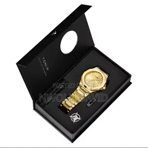 Tomi Luxury Gold Men's Watch – Stainless Steel Quartz Wristwatch