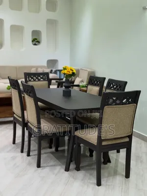 Wooden Dinner Table Set 6 Chairs