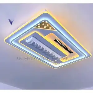 New Style Modern Ceiling Fan Light Iron Body Acrylic Lampshade