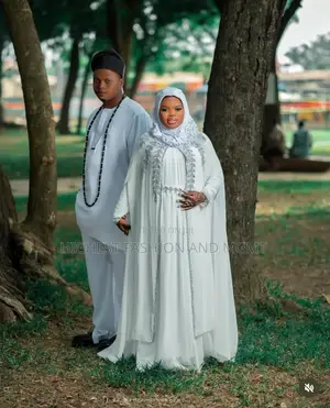White Hijab Bridal Gown Men’S White Traditional Set