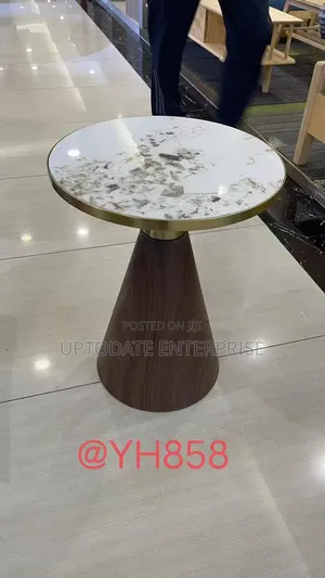 Marble Brown Design Side Stool