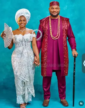 Silver-White Beaded Bridal Gown Men’S Plum Agbada