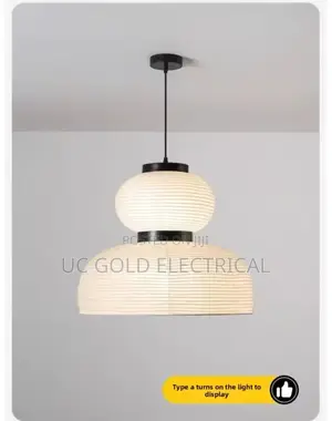 Wabi Sabi Rice Paper Lantern Pendant Light Living Room Restaurant
