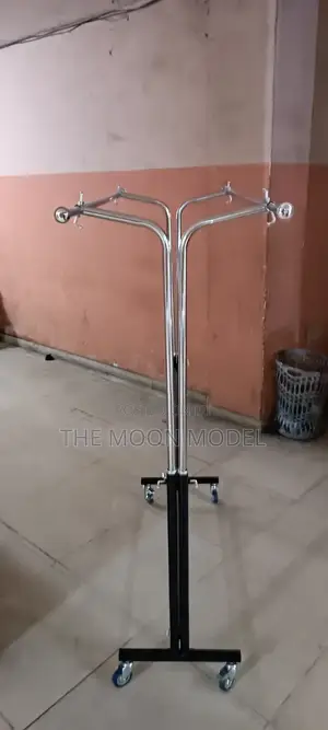 Silver And Black Cloth Rack