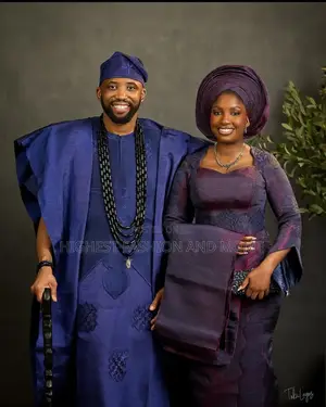 Purple-Shift Bridal Gown Men’S Royal Blue Agbada