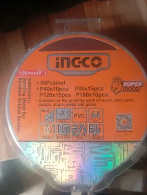 Ingco 150mm 6" Sanding Sheet 50 PCS Set