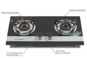Qasa 2 Burner Glass Gas Cooker