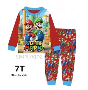 Super Mario Cartoon Character Pyjama Set - 7t