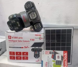 V380 Pro T30 Solar Camera With Memory Card