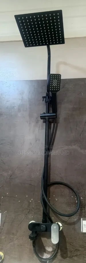 Matte Black Rainfall Shower Mixer Set